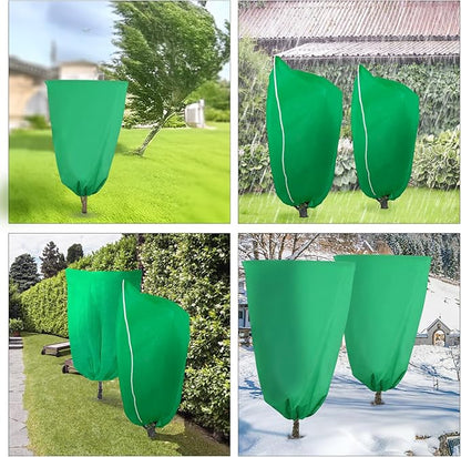 4 Pack Winter Plant Covers Freeze Protection, Frost Blankets Cloths With Zipper/Drawstring, Frost