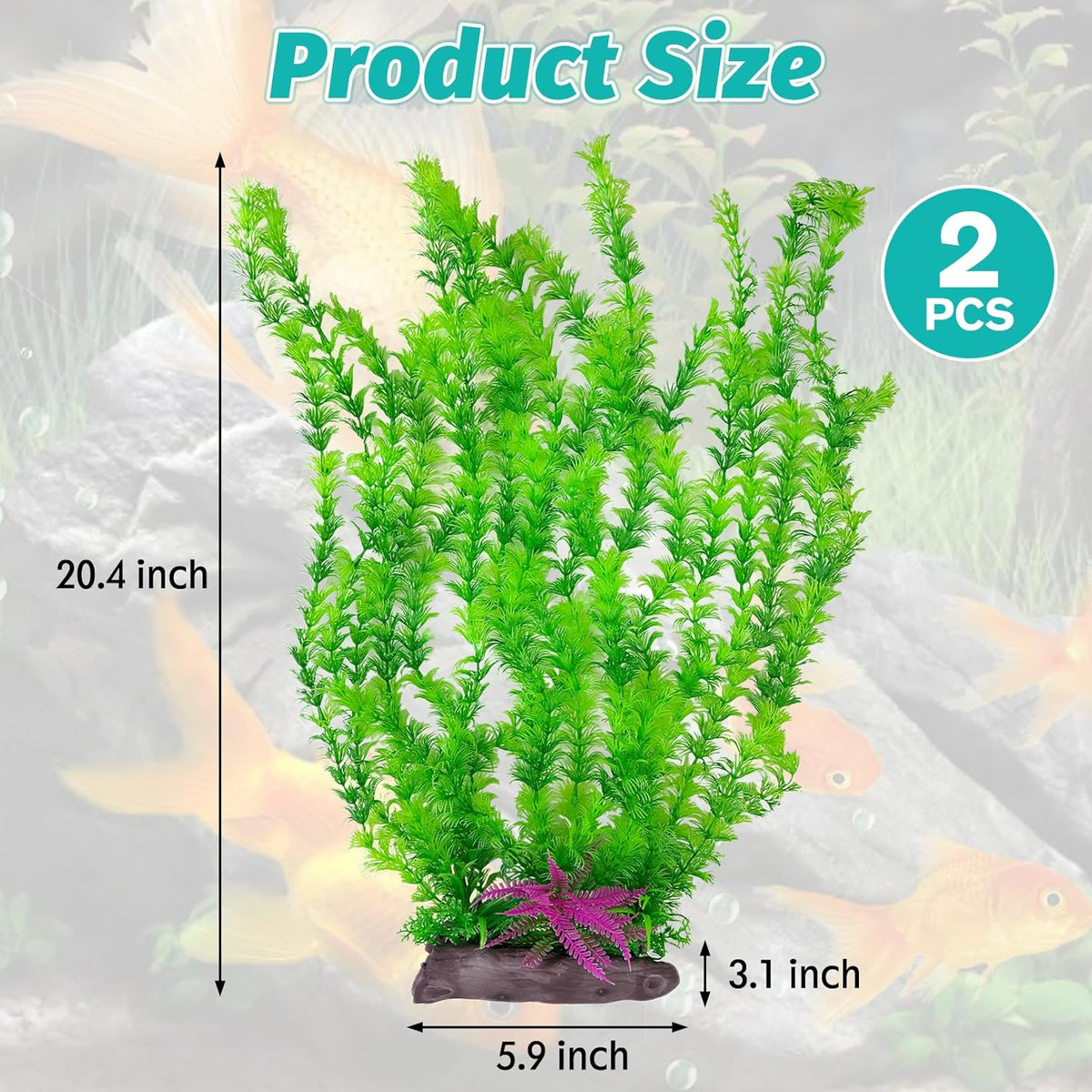 Hamiledyi Aquarium Plastic Plants Aquarium Decor Artificial Fish Tank Plants,Tall Fish Tank