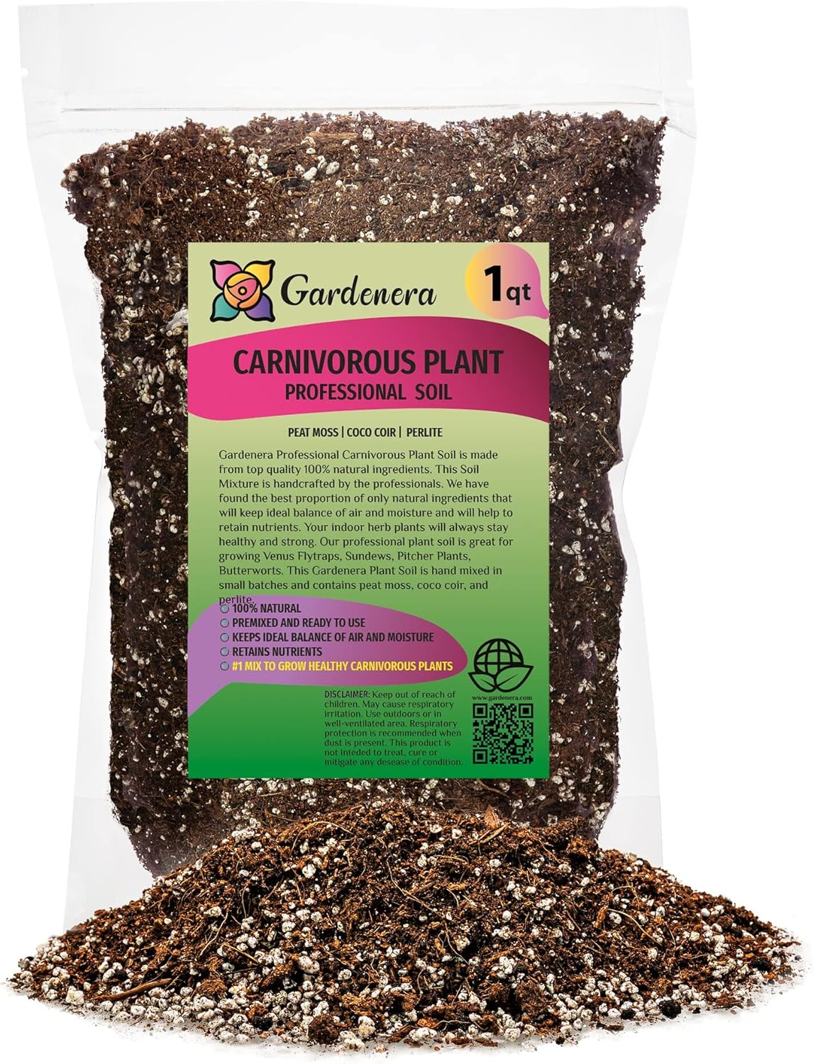 Gardenera Professional Carnivorous Plant Soil - Ready to Use for Venus Flytraps, Sundews, Pitcher