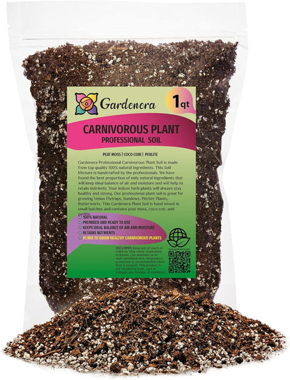 Gardenera Professional Carnivorous Plant Soil - Ready to Use for Venus Flytraps, Sundews, Pitcher
