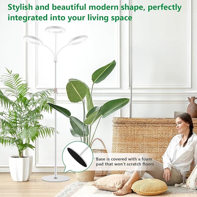 Grow Lights for Indoor Plants, 3 Head Full Spectrum Plant Light with 68" Adjustable Stand for