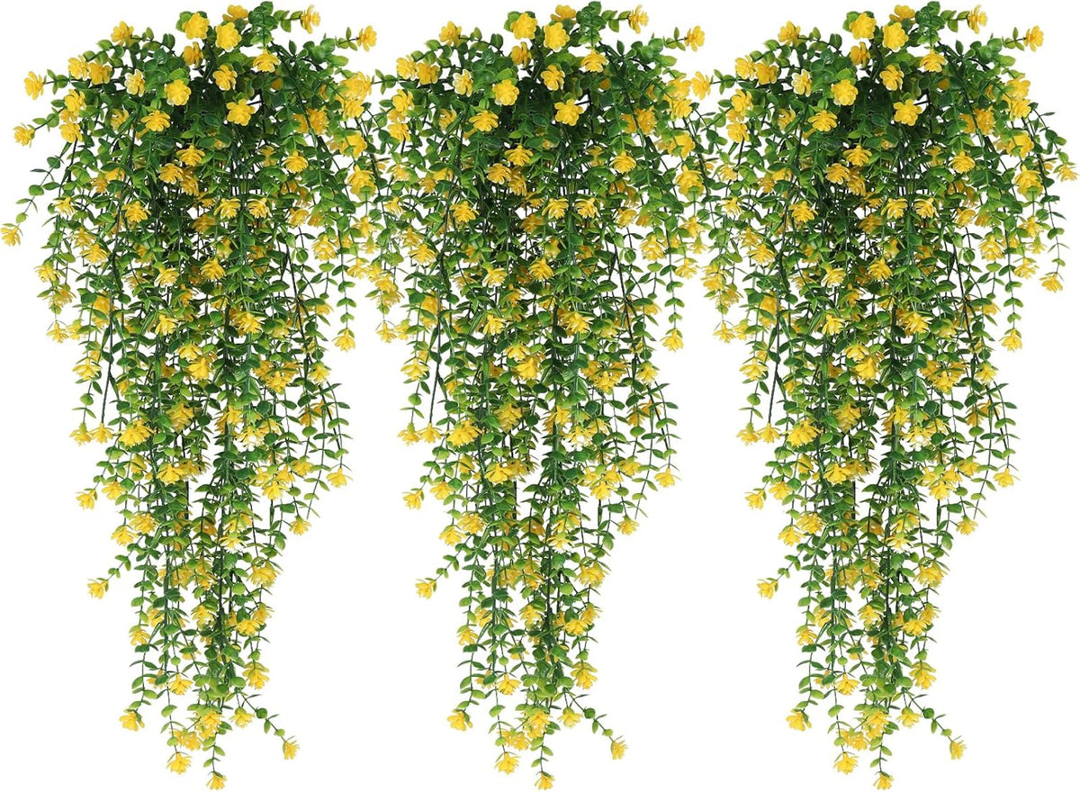 RECUTMS Outdoor Fake Hanging Plants,Hanging Plant Vine,Faux Eucalyptus Leafs Greenery Vine Plant