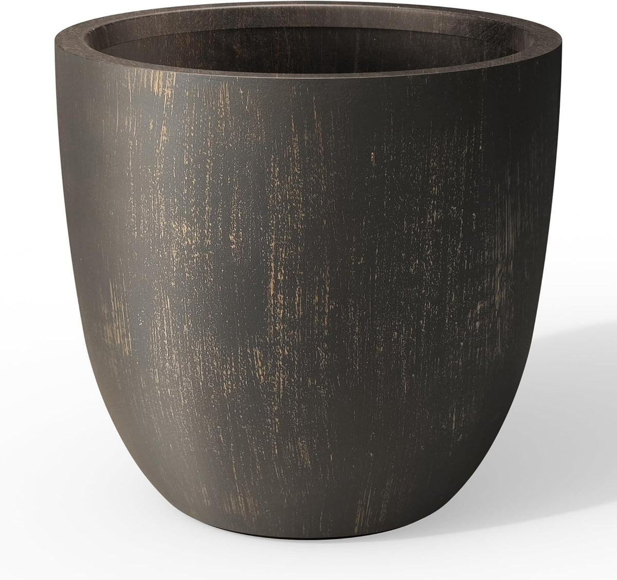 Kante 14 Inch Dia Round Concrete Planter, Indoor Outdoor Large Plant Pot with Drainage Hole and