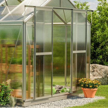 Greenhouse Saphir 5 Aluminum Frame 8.5 x 10.6 ft Approx. 6 mm Polycarbonate Panels - with Bonus