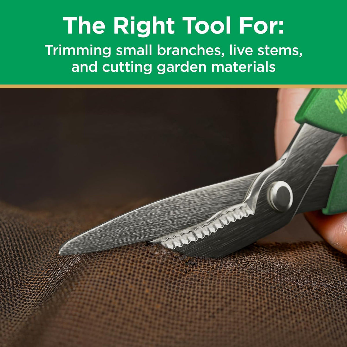 Miracle-Gro 8 in. All-Purpose Steel Garden Utility Shears with Serrated Blades – Comfort Grip Yard