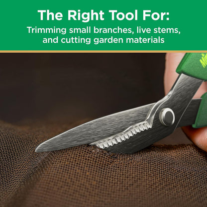 Miracle-Gro 8 in. All-Purpose Steel Garden Utility Shears with Serrated Blades – Comfort Grip Yard