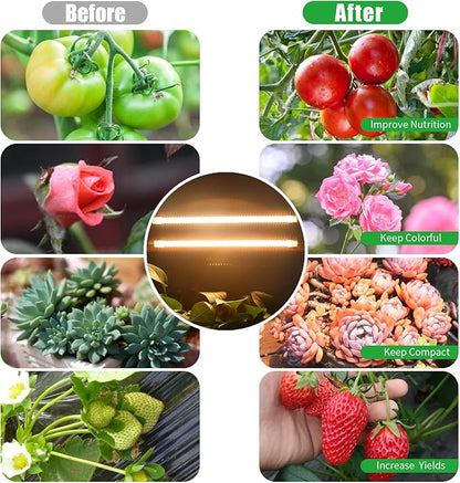 Two Strip Growing Lamp 2-Pack for Indoor Plants, 3500K Full Spectrum LED Grow Light Strips with