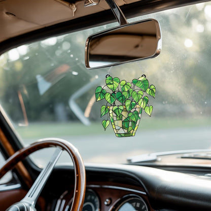 Pothos Acrylic Suncatcher Stained Glass Effect Window Car Hanging Christmas Ornament Indoor Outdoor