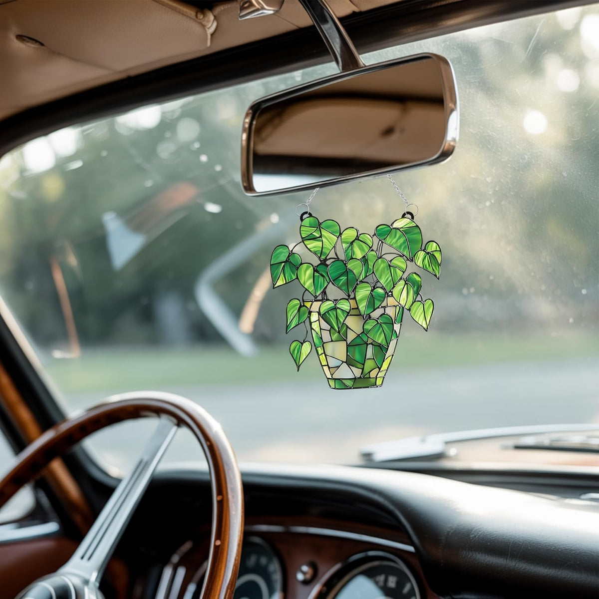 Pothos Acrylic Suncatcher Stained Glass Effect Window Car Hanging Christmas Ornament Indoor Outdoor