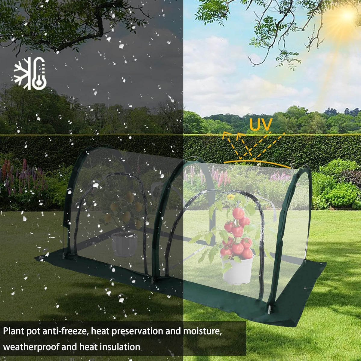 Portable Tunnel Greenhouse for Outdoors - Transparent Mini Greenhouses Ideal for Backyards and
