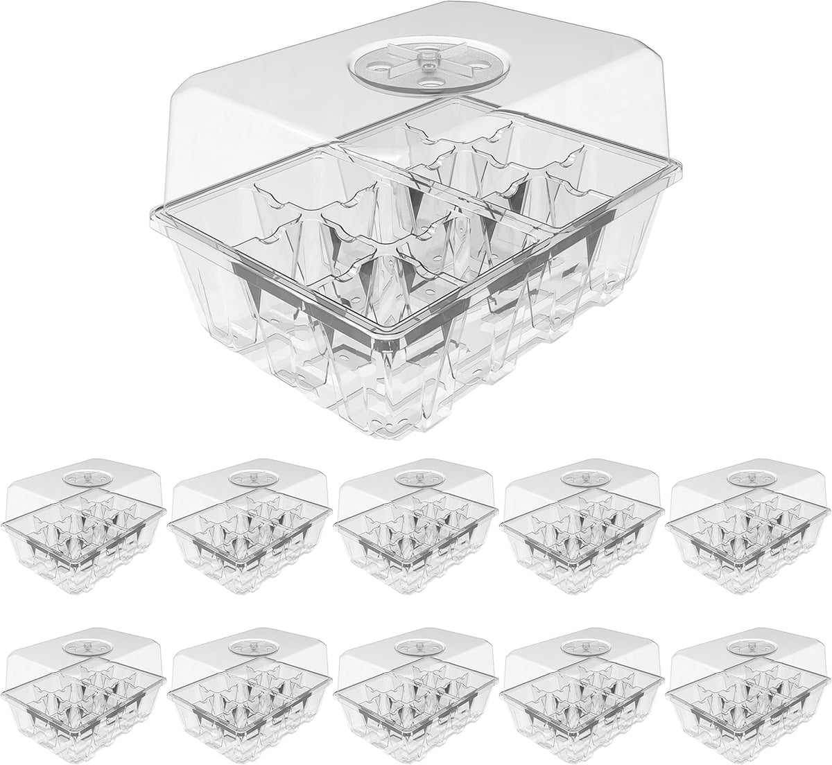 Gardzen 10 Pack Seed Starting Tray, Plant Germination Trays, Seed Starter Kit with Adjustable