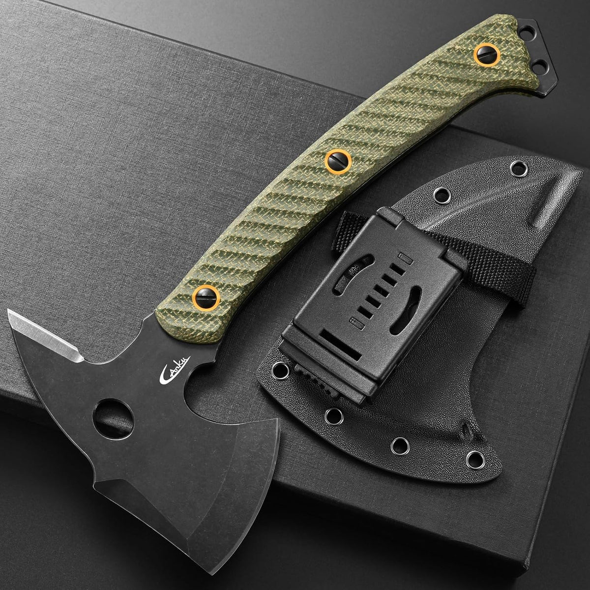 C1342 Camping Axes,DC53 Steel Blade Micarta Handle Chopping Axe Bushcraft Camping Axes Survival