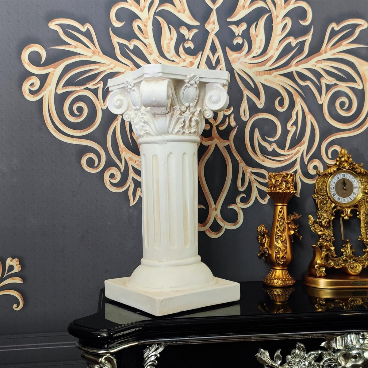 Classical Greek Ionic Order Column with Retro Old Style for Indoor Outdoor Garden Decor or Display