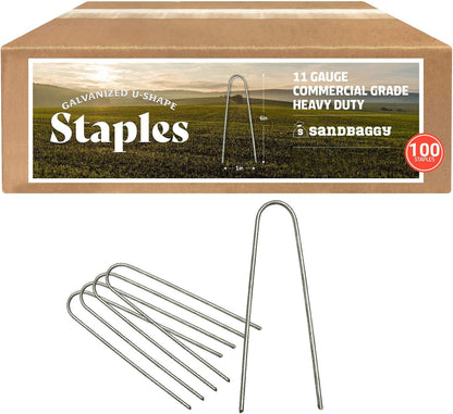 Sandbaggy (Ship from USA) 100 6-Inch Landscape Staples~SOD Staples Garden Stakes Round Pins