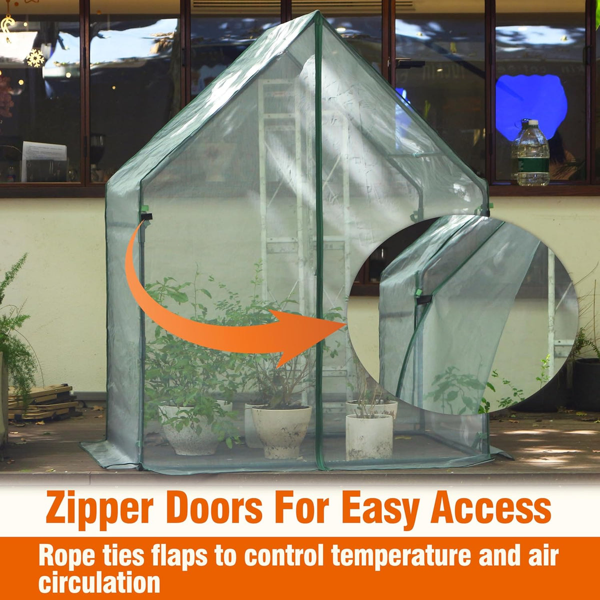 Gardzen Mini Greenhouse with Mesh Cover, Portable Outdoor Greenhouse, Enhanced Ventilation, Ideal