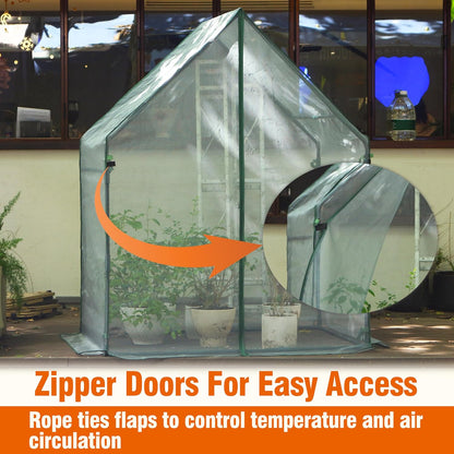 Gardzen Mini Greenhouse with Mesh Cover, Portable Outdoor Greenhouse, Enhanced Ventilation, Ideal