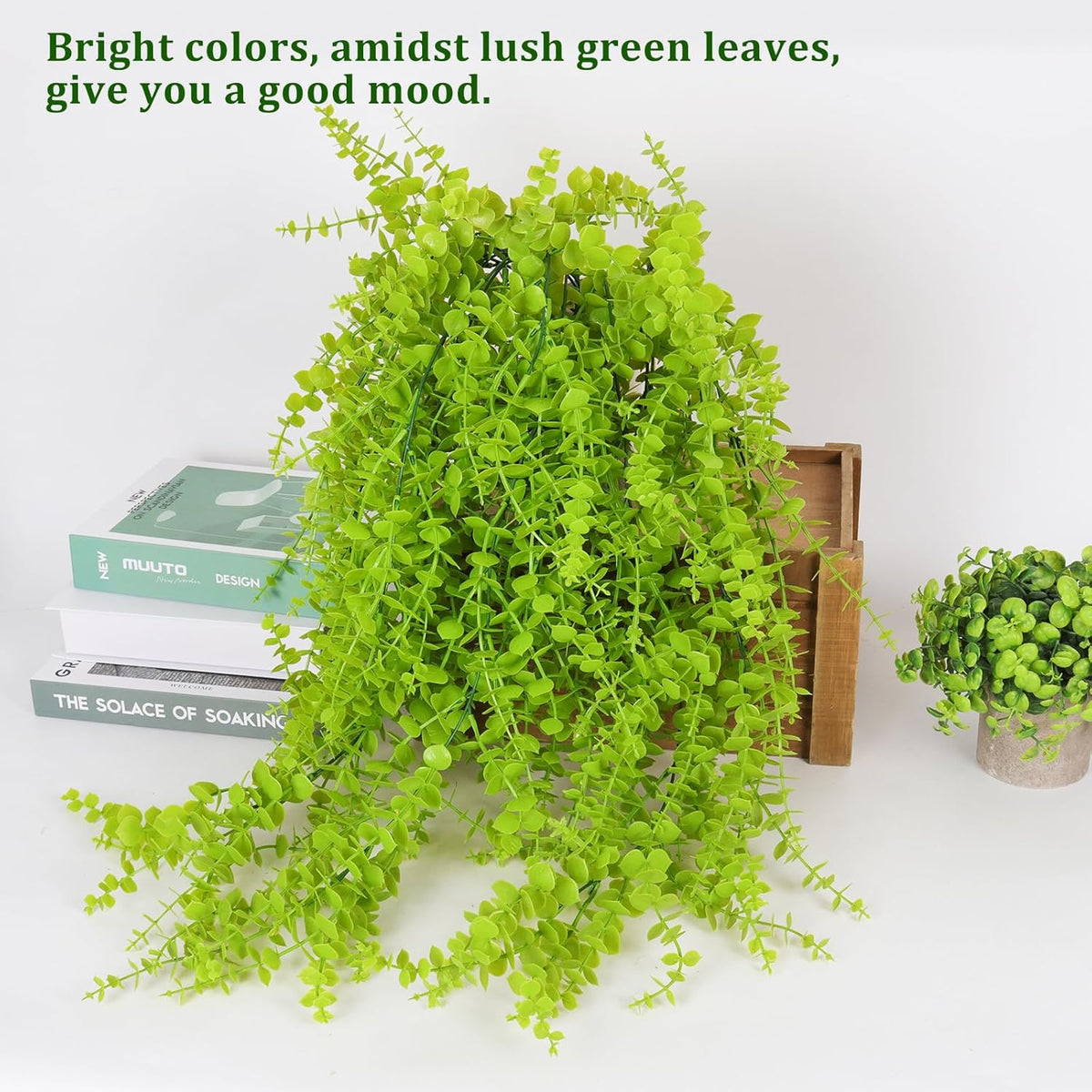Fake Hanging Plants Faux Vine Leaves Artificial Green Eucalyptus Plants Fake Hanging Eucalyptus