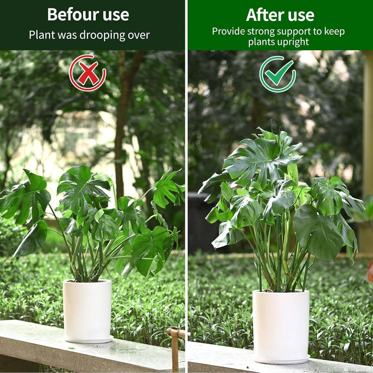 4 Pack Plant Support Stakes, Plant Stakes for Indoor and Outdoor Plants. 28inch Plant Sticks with