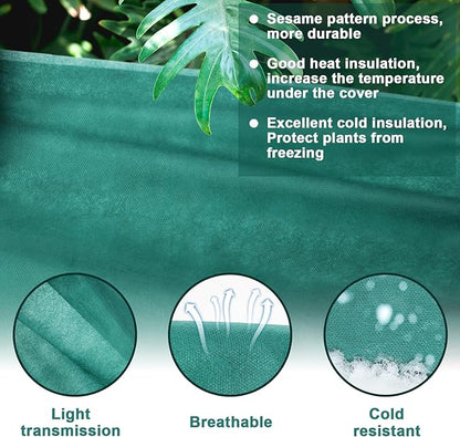 NNG 10x10ft Plant Covers Freeze Protection Frost Blankets 1.35oz/yd² Non-Woven Fabric Floating Row