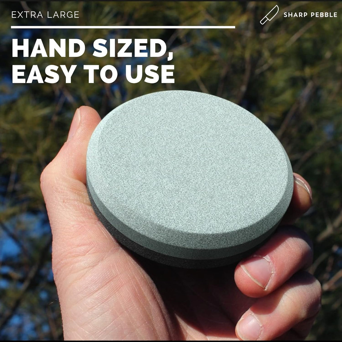 Sharp Pebble Puck/Disk - Axe/Hatchet Large Sharpening Stone- Whetstone Blade & Tool Sharpener- Dual