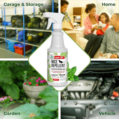 Mighty Mint Peppermint Oil Mouse Repellent Spray – Natural Indoor & Outdoor Control for Mice and