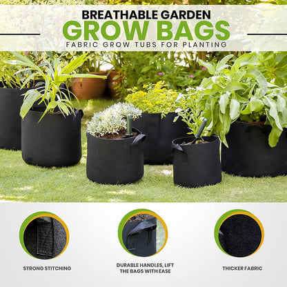 Gardenera Premium 100-Pack - 1 Gallon Grow Bags - Heavy Duty Nonwoven Fabric Pots with Handles for