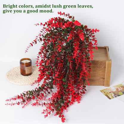 Hanging Artificial Plants Fake Vine Hanging Eucalyptus Leaf Plant Artificial UV Resistant Hanging