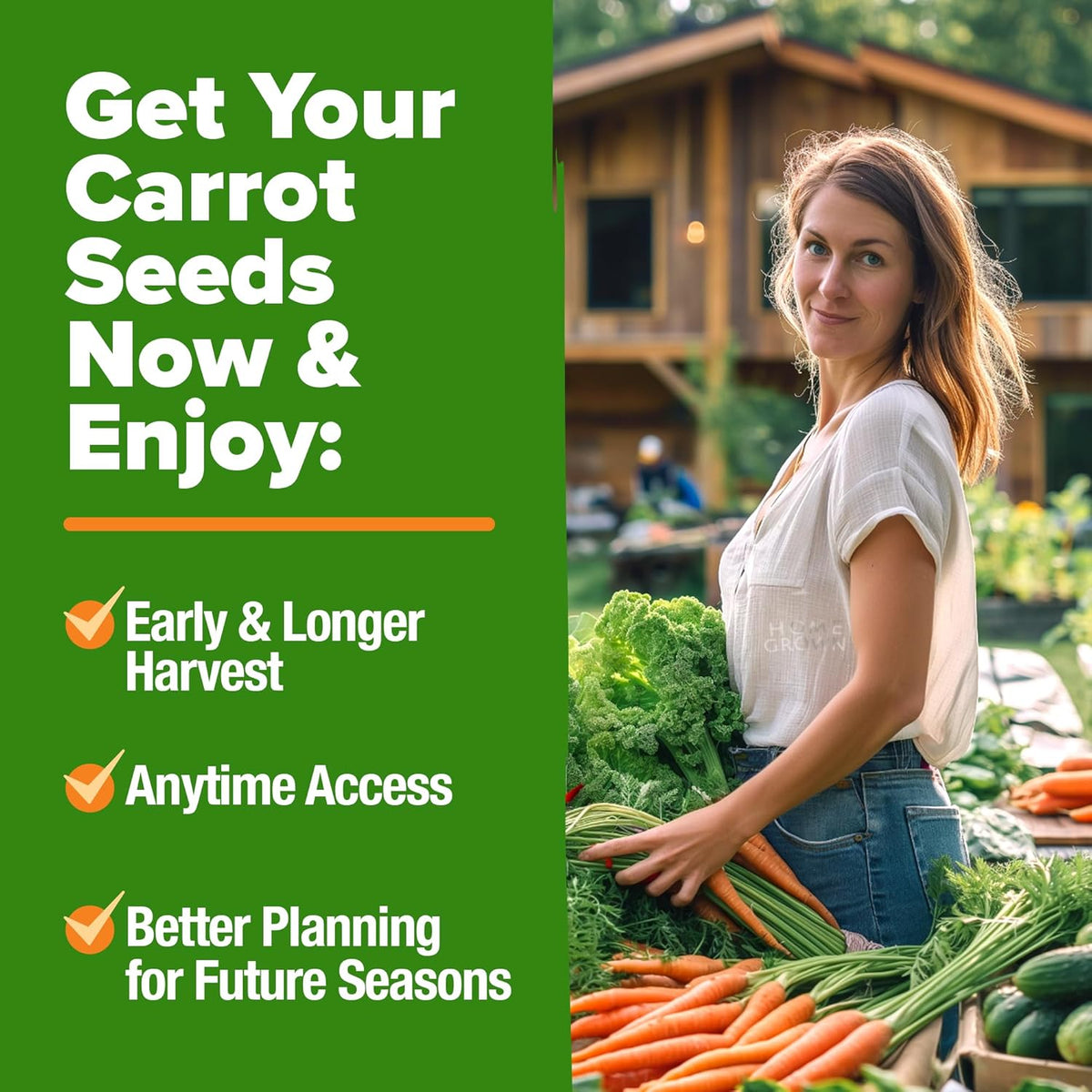 HOME GROWN 𝗨𝗦𝗔 𝗣𝗥𝗘𝗠𝗜𝗨𝗠 Rainbow Carrot Seeds – 2500+ Heirloom Seeds (10 Varieties) – High