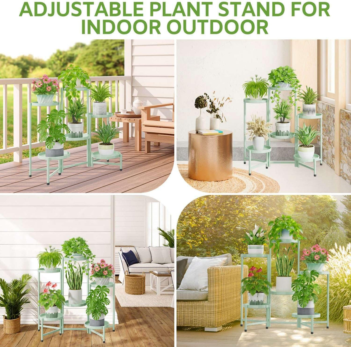 iDavosic.ly 6 Tier Large Plant Stand Indoor, 10 Inch Wide Tall Corner Metal Plant Stands Outdoor