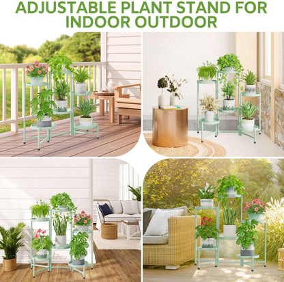 iDavosic.ly 6 Tier Large Plant Stand Indoor, 10 Inch Wide Tall Corner Metal Plant Stands Outdoor