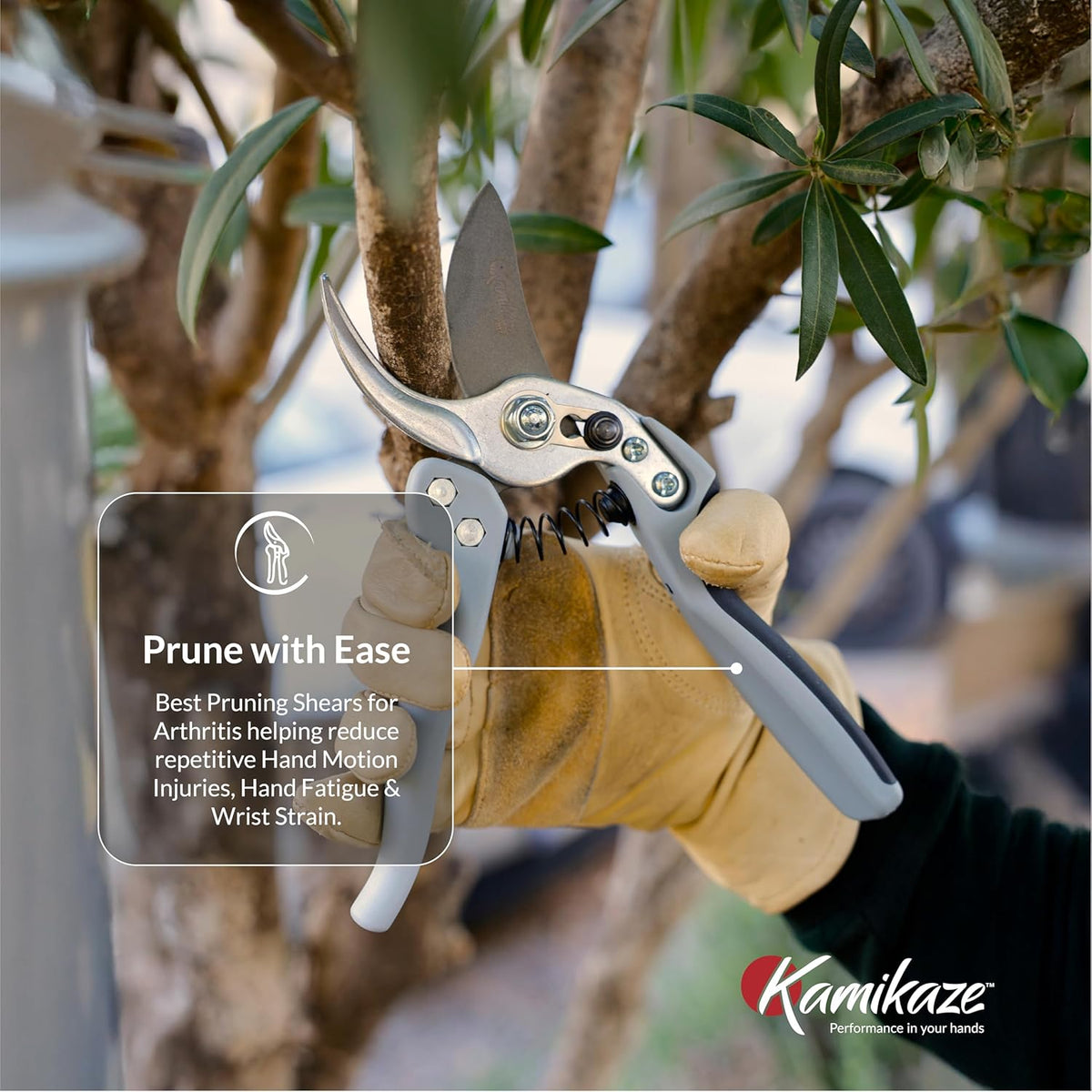 Kamikaze Pruning Shears, Professional Heavy Duty Handheld Clippers with Japanese Steel Titanium