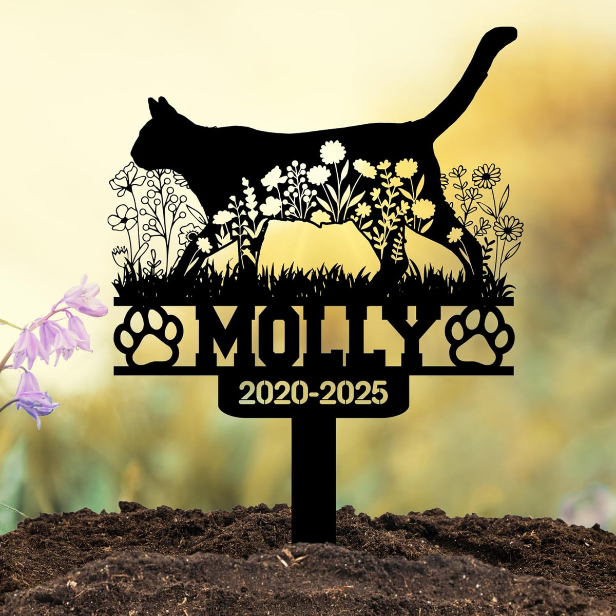 Custom Cat Grave Marker Outdoor, Personalized Pet Headstone for Garden or Cemetery Use, Pet Grave