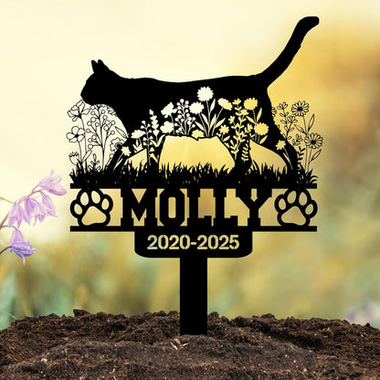 Custom Cat Grave Marker Outdoor, Personalized Pet Headstone for Garden or Cemetery Use, Pet Grave