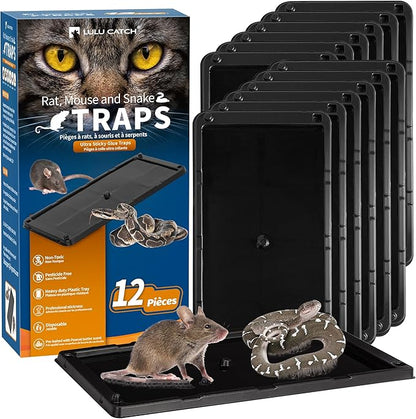 LULUCATCH Mouse Traps, 12 Pack Glue Traps, Pre-Baited Non-Toxic Bulk Mouse Traps Indoor for Home