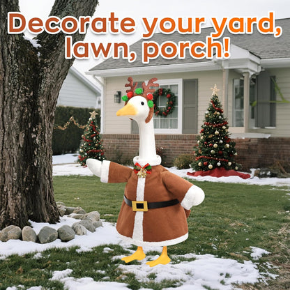Christmas Porch Goose Outfit for Large 23" High Cement or Plastic Goose Statue, Yard Goose Cloths