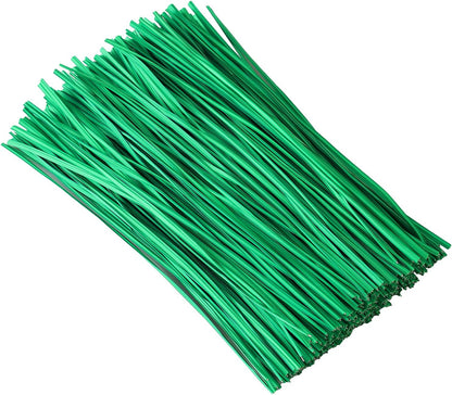 Tangyinrd 300 Pcs 6 inch Green Plastic Twist Ties, Cable Ties, for Bags, Gardening Tools