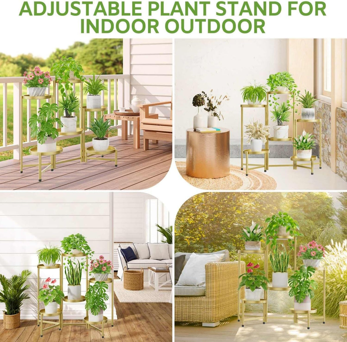 iDavosic.ly 6 Tier Large Plant Stand Indoor, 10 Inch Wide Tall Corner Metal Plant Stands Outdoor