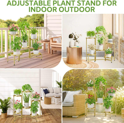 iDavosic.ly 6 Tier Large Plant Stand Indoor, 10 Inch Wide Tall Corner Metal Plant Stands Outdoor