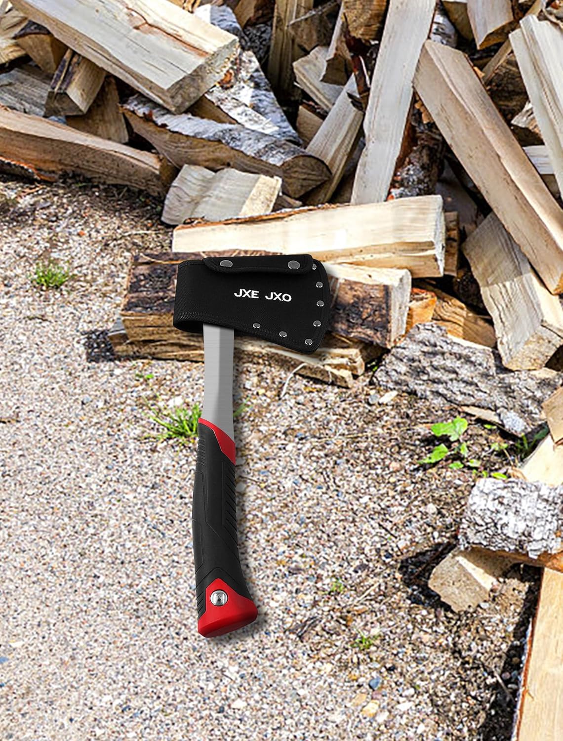JXE JXO 14.4" Camping Hatchet with Full Tang Forged Construction & Ergonomic Shock Absorbing Grip