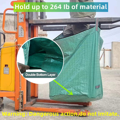 4 Pack 132 Gallons Reusable Yard Waste Bags with Double Bottom and Zipper Lid, Heavy Duty with 4