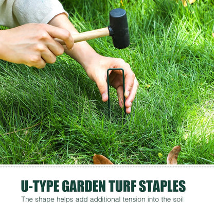 Therwen 6 Inch Turf Stakes for Artificial Grass Green Landscape Staples Bulk Galvanized Heavy Duty