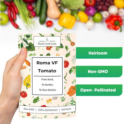 Woods Creek Seeds: Roma VF Tomato Seeds for Planting - Over 350 Heirloom Tomato Seeds for Planting