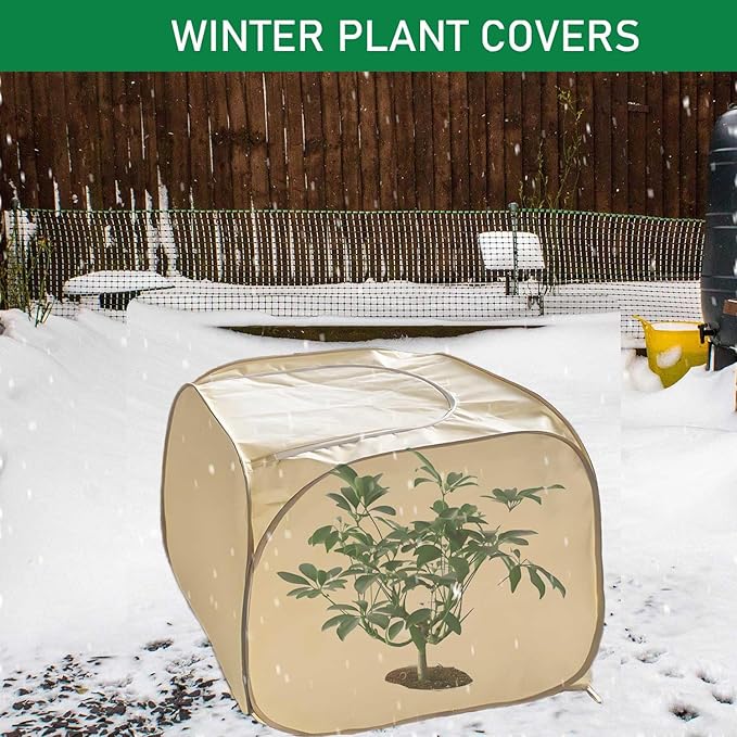2 Pack Pop Up Plant Freeze Protection Covers, Shrub Frost Covers Outdoor Plant Protectors Frost