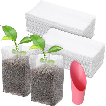 Plant Nursery Bags, Non-Woven Biodegradable Plant Grow Bags Fabric Seedling Starter Bags for