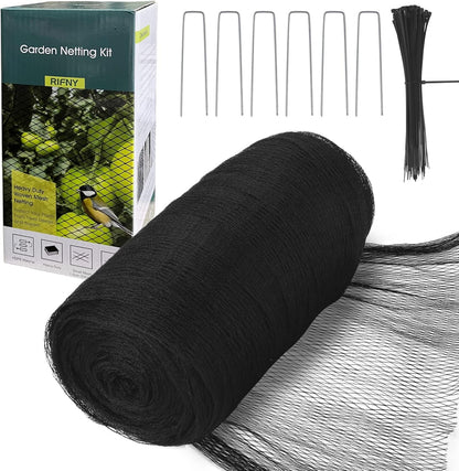Bird Netting for Garden - 13 x 40 FT Heavy Duty Anti Bird Netting Mesh with Ties and Landscape