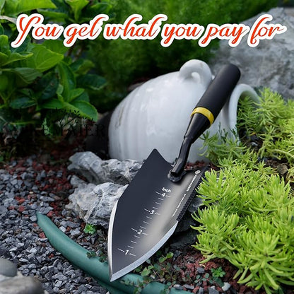 Heavy-Duty Trowel Garden Tool, Stainless Steel Serrated Hand Shovel for Effortless Digging, Weed