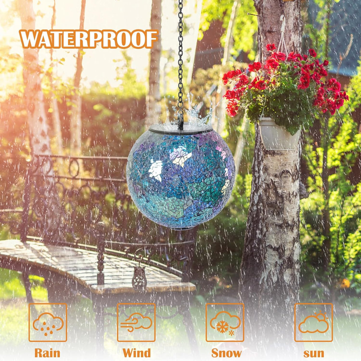 Solar Hanging Lantern Solar Outdoor Lanterns Mosaic Gazing Ball Outdoor Hanging Lights Outdoor