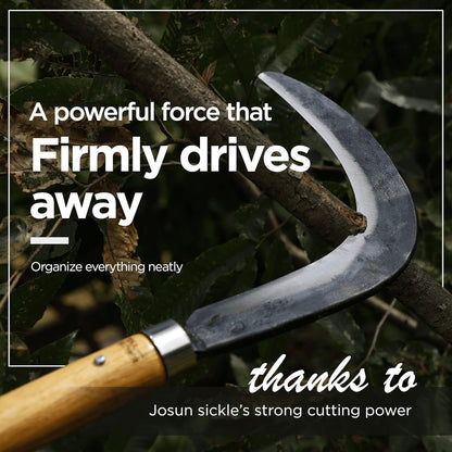 Big Size Josun Sickle - Hand-Forged Handmade Korean Weeding and Brush Clearing Tool with
