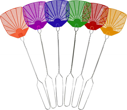 Supreme Bug & Fly Swatter 6-Pack – Braided Metal Handle 6 Pack Fly Swatters, Multi Pack Colors