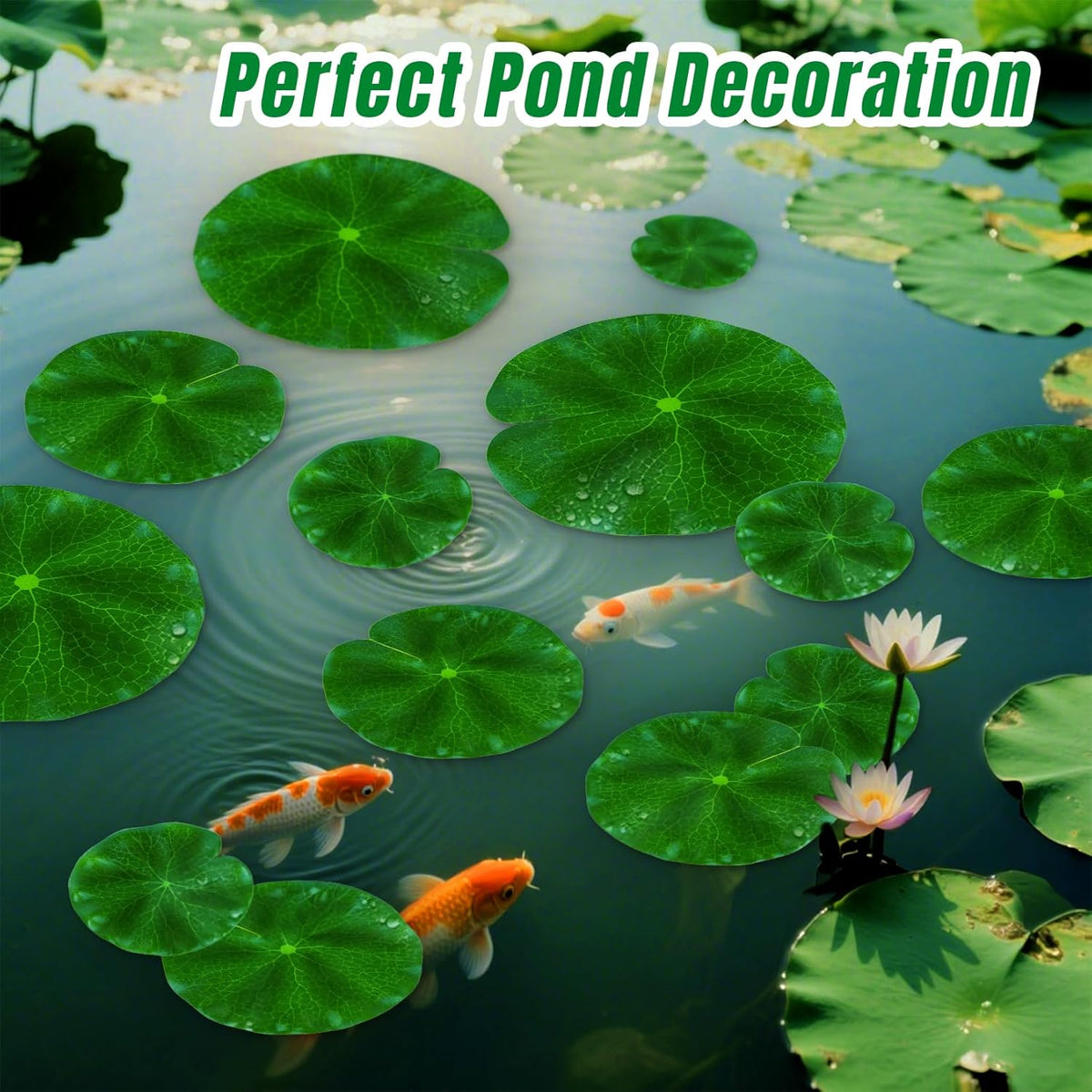 18PCS Lily Pads for Ponds Artificial Pond Plants Floating Flowers for Pool Aquarium Plants Lotus